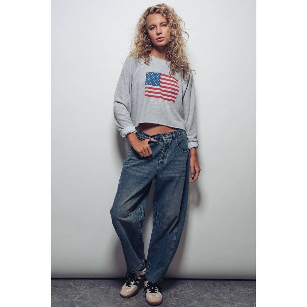 Urban Daizy Light Dirty Wash Barrel Leg Jeans - Picture 4 of 7
